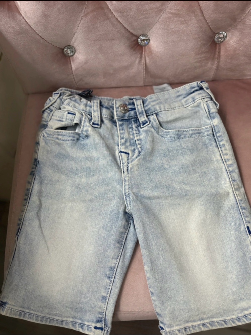 True Religion Light Wash Women’s Boyfriend Denim Bermuda Shorts